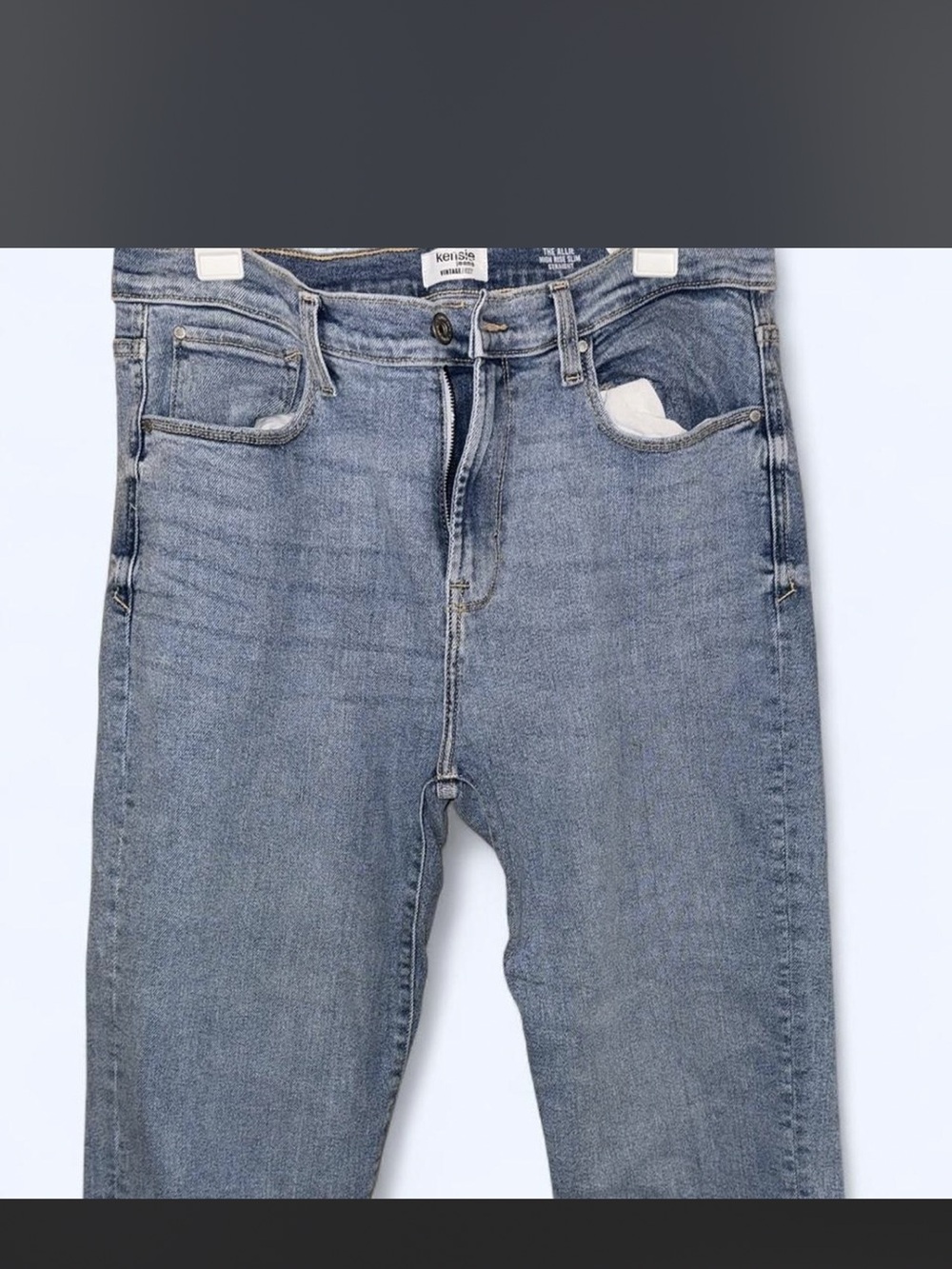 Kensie High-Rise Slim Straight Jeans in Light Blue